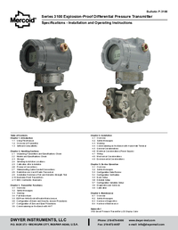 Thumbnail of document Manual - 3100D Explosion-proof Differential Pressure Transmitter